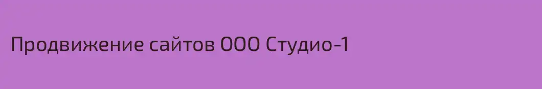 Продвижение сайтов ООО Студио-1